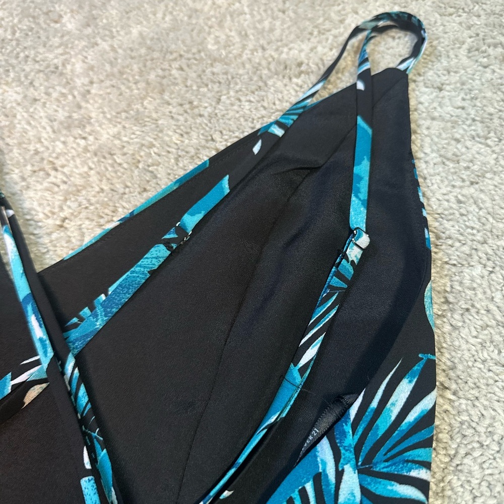 Forever 21 Teal Leaf Dress - Picture 3 of 7